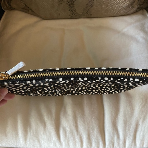 Sole Society dolce black and white animal print clutch pouch calf hair NWT $69 - Picture 4 of 11